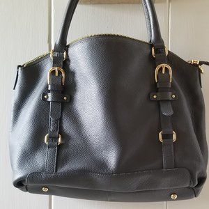 Ora Delphine Willa Grey Leather Satchel Handbag